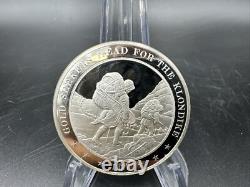 Franklin Mint Sterling Silver Medallion 1897 Klondike Head For The Gold Seekers