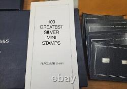 Franklin Mint Sterling Silver Miniature 100 Greatest Stamps of the World Set