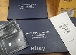 Franklin Mint Sterling Silver Miniature 100 Greatest Stamps of the World Set