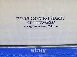 Franklin Mint Sterling Silver Miniature 100 Greatest Stamps of the World Set