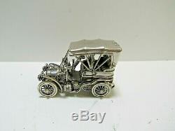 Franklin Mint Sterling Silver Miniature Car 1903 Fiat withOrig. Box