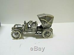 Franklin Mint Sterling Silver Miniature Car 1904 Mercedes Simplex withOrig. Box