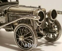 Franklin Mint Sterling Silver Miniature Car 1912 Hispano Suiza
