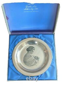 Franklin Mint Sterling Silver Mother's Day Plate #17811 1972 LIMITED EDITION