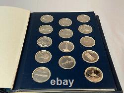 Franklin Mint Sterling Silver Official Medallic America in Space Coins Set of 25