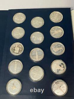 Franklin Mint Sterling Silver Official Medallic America in Space Coins Set of 25