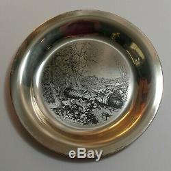 Franklin Mint Sterling Silver Plate Brandywine Battlefield James Wyeth COA 6.5oz