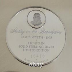 Franklin Mint Sterling Silver Plate James Wyeth Skating on the Brandywine1975