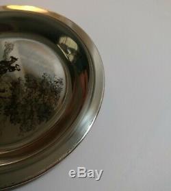 Franklin Mint Sterling Silver Plate Riding to the Hunt James Wyeth COA 174 grams