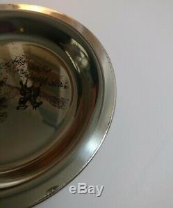 Franklin Mint Sterling Silver Plate Riding to the Hunt James Wyeth COA 174 grams