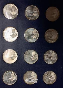 Franklin Mint Sterling Silver Presidential Profiles Commemorative Medals 36pc