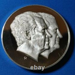 Franklin Mint, Sterling Silver Proof 1973 Nixon/Agnew 6.38 Oz Inaugural Medal