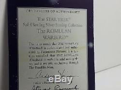 Franklin Mint Sterling Silver Star Trek Romulan Warbird Stand/Certificate