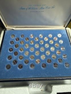 Franklin Mint Sterling Silver States of the Union Mini Set 50 Coins Fractional