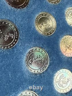 Franklin Mint Sterling Silver States of the Union Mini Set 50 Coins Fractional