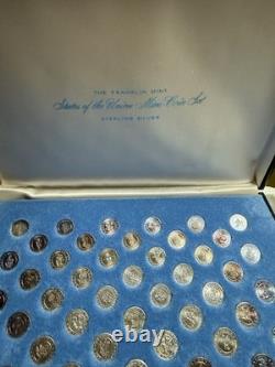 Franklin Mint Sterling Silver States of the Union Mini Set 50 Coins Fractional