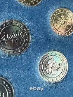 Franklin Mint Sterling Silver States of the Union Mini Set 50 Coins Fractional