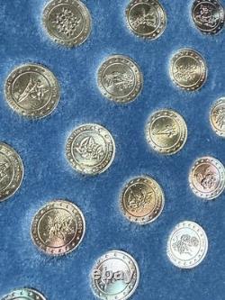 Franklin Mint Sterling Silver States of the Union Mini Set 50 Coins Fractional