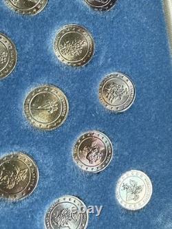 Franklin Mint Sterling Silver States of the Union Mini Set 50 Coins Fractional