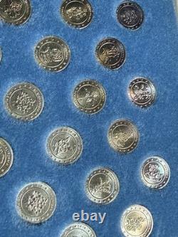 Franklin Mint Sterling Silver States of the Union Mini Set 50 Coins Fractional