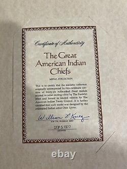 Franklin Mint Sterling Silver The Great American Indian Chiefs Medal Collection