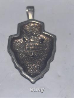 Franklin Mint Sterling Silver & Turquoise Arrowhead Eagle Pendant And Ring 8.5