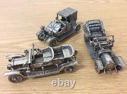 Franklin Mint Sterling Silver Vintage Miniature Cars Model Collection Set