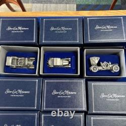 Franklin Mint Sterling Silver Vintage Miniature Silver Cars Model Collection Set