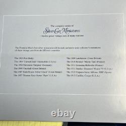 Franklin Mint Sterling Silver Vintage Miniature Silver Cars Model Collection Set