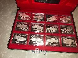 Franklin Mint Sterling Silver'greatest Corvettes' Automobile Medal Set. Proof