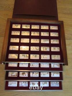 Franklin Mint The 100 Greatest Americans Silver Bars -original Case-100 Troy Oz