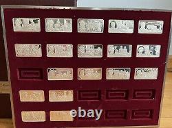 Franklin Mint The 100 Greatest Americans Silver Ingots, Book, Collector's Case