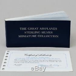 Franklin Mint The 50 Great Airplanes sterling silver ingot miniature collection