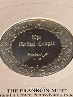 Franklin Mint The Bridal Couple by Rembrandt. 925 Sterling Silver Medal with
