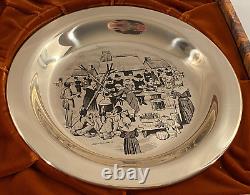 Franklin Mint The First Thanksgiving #3023 Solid Sterling Silver 8 Plate 1972