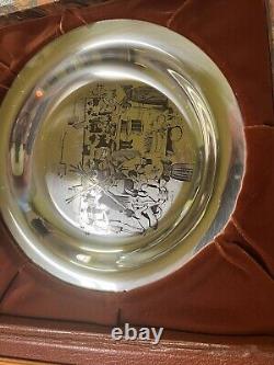Franklin Mint The First Thanksgiving #3023 Solid Sterling Silver 8 Plate 1972