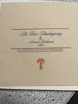 Franklin Mint The First Thanksgiving #3023 Solid Sterling Silver 8 Plate 1972