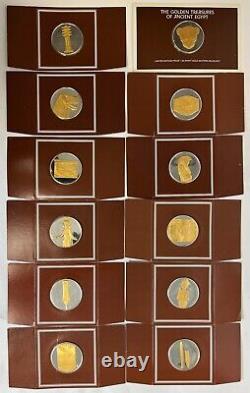 Franklin Mint The Golden Treasures of Ancient Egypt Coins 24K Gold on Sterling