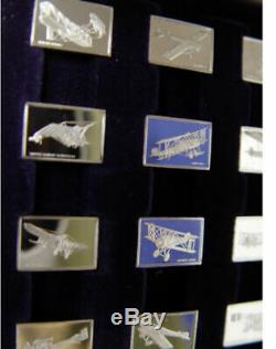 Franklin Mint The Great Airplanes 50 Sterling Silver Miniature Ingot Collection