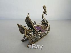 Franklin Mint The House of Faberge Imperial jeweled sleigh, 925 sterling silver