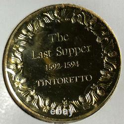 Franklin Mint, The Last Supper 2 oz 24k Gold Sterling Silver Medal Round