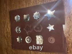 Franklin Mint The Official 9 Badges Of The Great Western Lawmen Sterling Silver