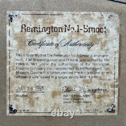 Franklin Mint The Remington No. 1 Smoot Silhouette Sterling Silver 24K Gold