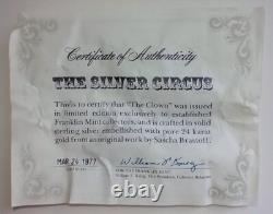Franklin Mint The Silver Circus The Clown Sascha Brastoff 1977 Sterling 24K