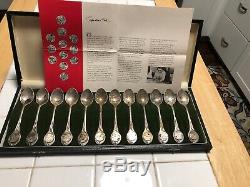 Franklin Mint The Twelve Days Of Christmas Sterling Silver Spoon Set Signature