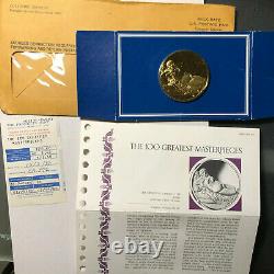 Franklin Mint The Venus of Urbino 24k Gold Sterling Silver Medal Sealed Mint