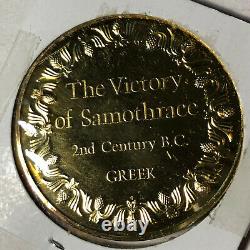 Franklin Mint, The Victory of Samothrace 2 oz 24k Gold Sterling Silver Medal