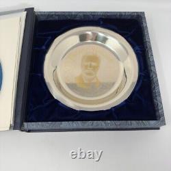 Franklin Mint Theodore Roosevelt 168 g Sterling Silver w 24K Gold Ltd Ed. Plate