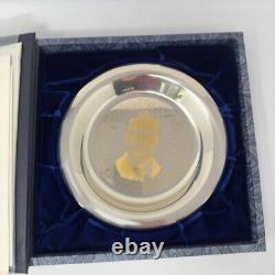 Franklin Mint Theodore Roosevelt 168 g Sterling Silver w 24K Gold Ltd Ed. Plate