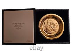 Franklin Mint Tribute To Arts Gold On Sterling Silver Plate, Box, COA 321 gr